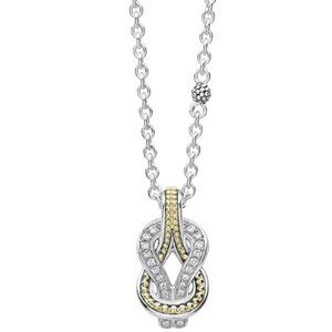 Newport  Two-Tone Knot Diamond Pendant Necklace from Lagos